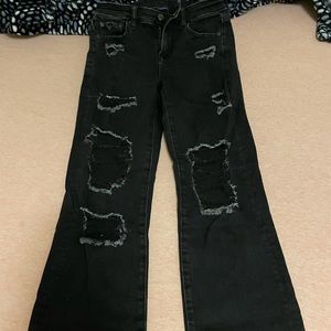 American Eagle high rise cropped black jeans